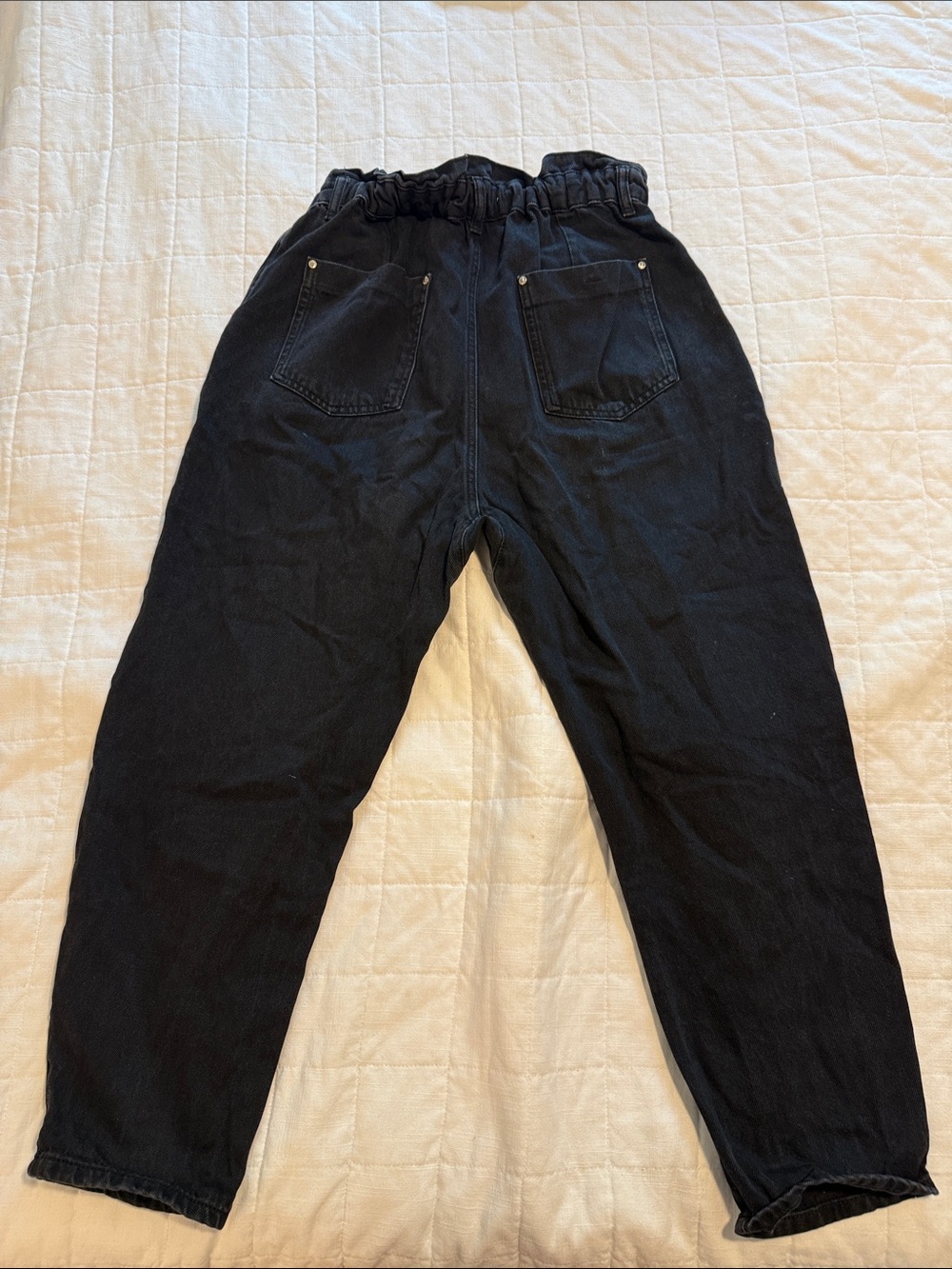 Zara Black Elastic-Waist Pants - Picture 4 of 4